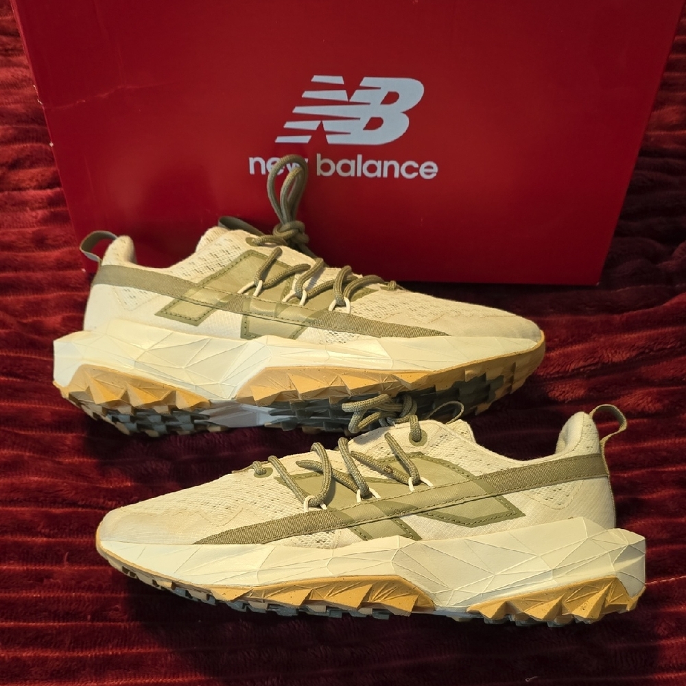 New Balance Beige and Olive Sneakers